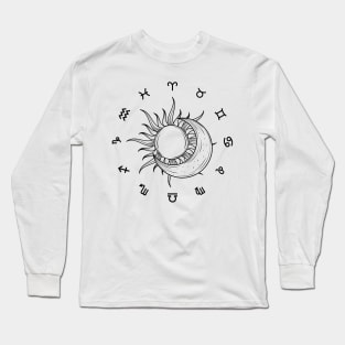 Zodiac Symbols Round Long Sleeve T-Shirt